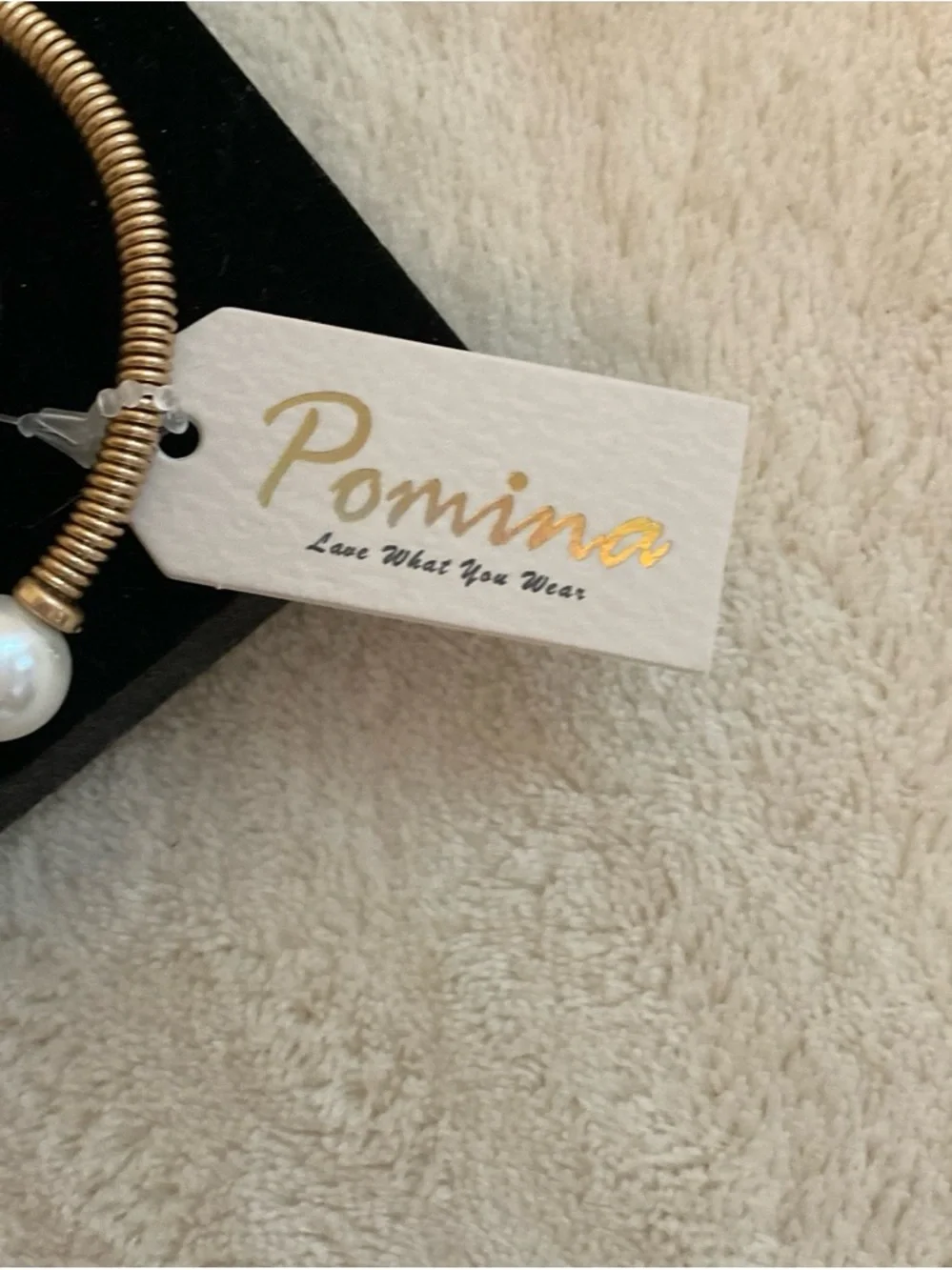 Pomina Gold-Tone Pearl Accent Coil Cuff Bracelet